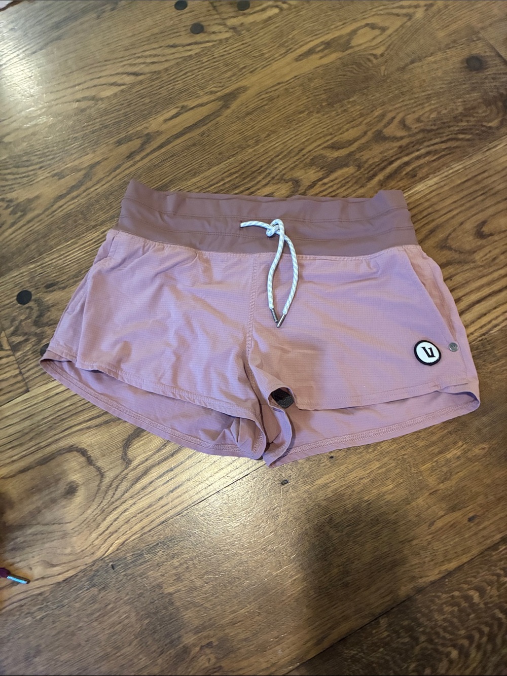Vuori Dusty Pink Athletic Shorts with Drawstring